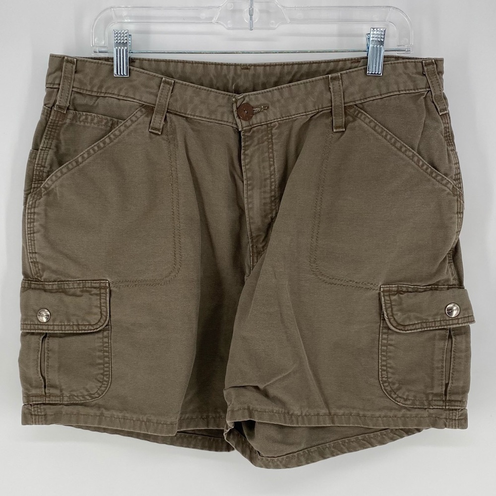 Carhartt khaki cargo short size 16 replaced button